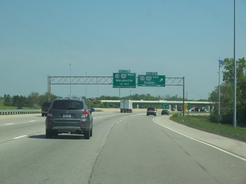 Exit 17A to US-33 East ^ OH-161 East on I-270 Northbound 05-03-12