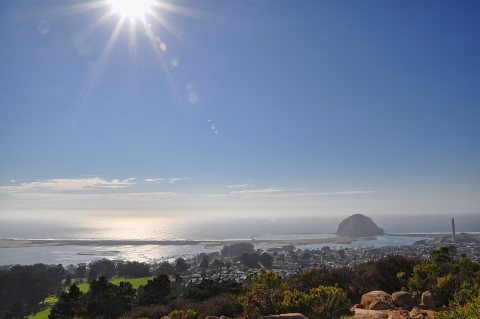 View of Morro Bay, CA & Pacific Ocean