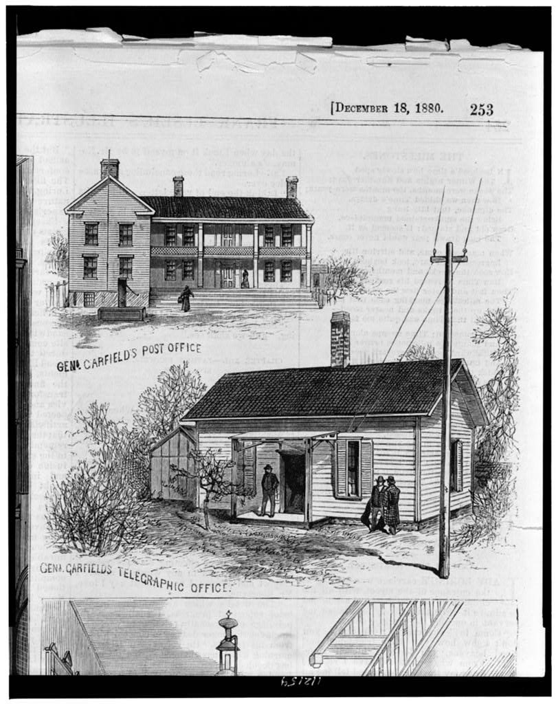 Post office and telegraphic office of James A. Garfield, at