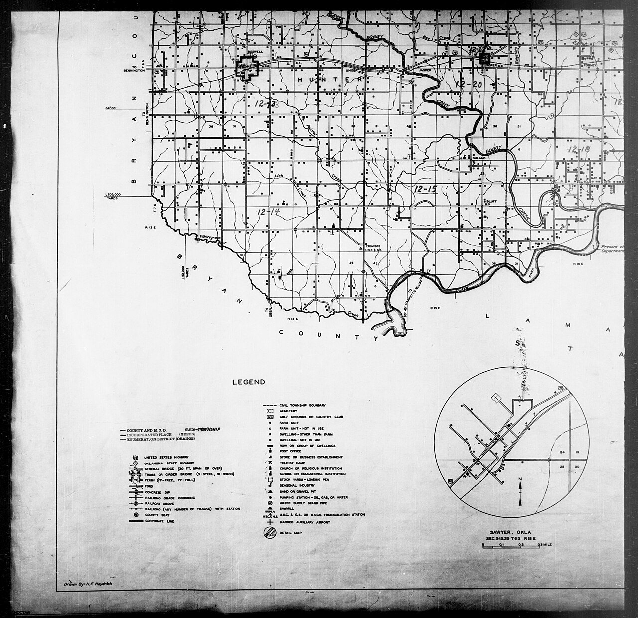 1940 Census Enumeration District Maps - Oklahoma - Choctaw County - ED 12-1 - ED 12-27