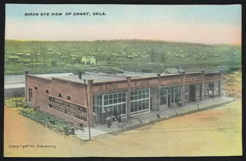 Birds eye view of Chant, Okla