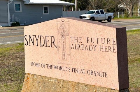 Snyder OK Granite Sign 3-2025