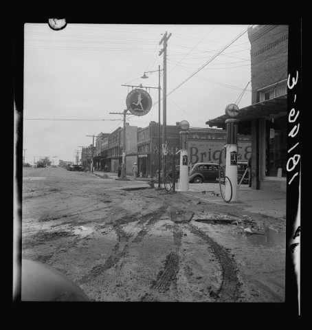 The town of Caddo, Oklahoma. Migrants leave the small towns as well as the farms of the southwest. This region is a sou…