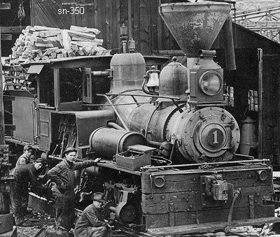 Standard gauge Shay locomotive No 1 of Hume-Bennett Lumber Co. at