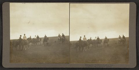 Riding into Frederick at end of hunt