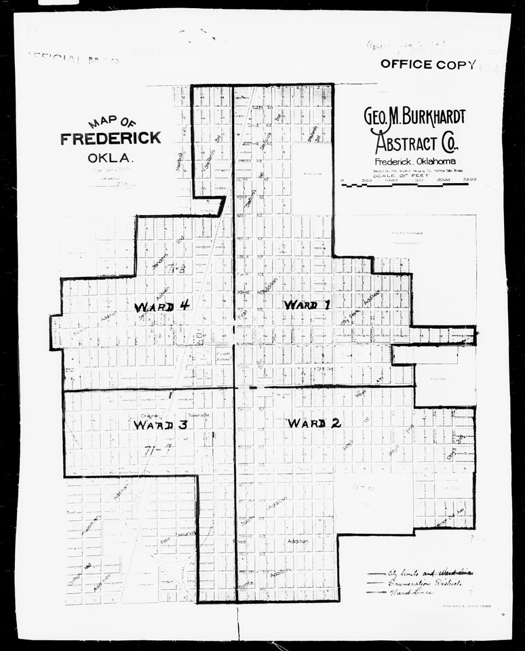 1940 Census Enumeration District Maps - Oklahoma - Tillman County - Frederick - ED 71-5, ED 71-6, ED 71-7A, ED 71-7B, E…