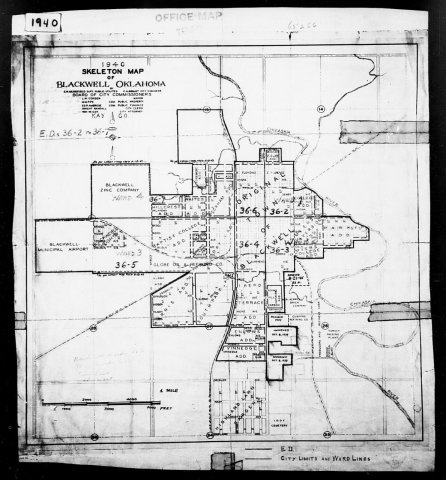 1940 Census Enumeration District Maps - Oklahoma - Kay County - Blackwell - ED 36-2, ED 36-3A, ED 36-3B, ED 36-4, ED 36…
