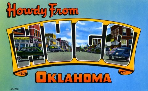 Howdy from Hugo, Oklahoma - Large Letter Postcard