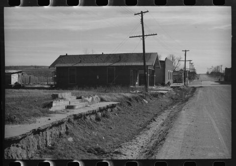 Street scene in oil bust town