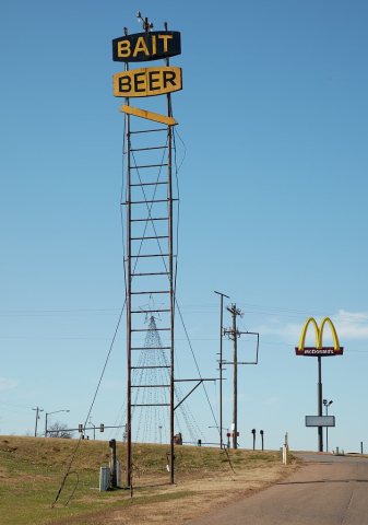 The persons whose sign competes with the more famous McDonald's "golden arches" near the small, central Oklahoma city o…