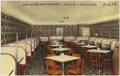 Pop Hicks Restaurant -- Hiway 66 -- Clinton, Okla (80604)