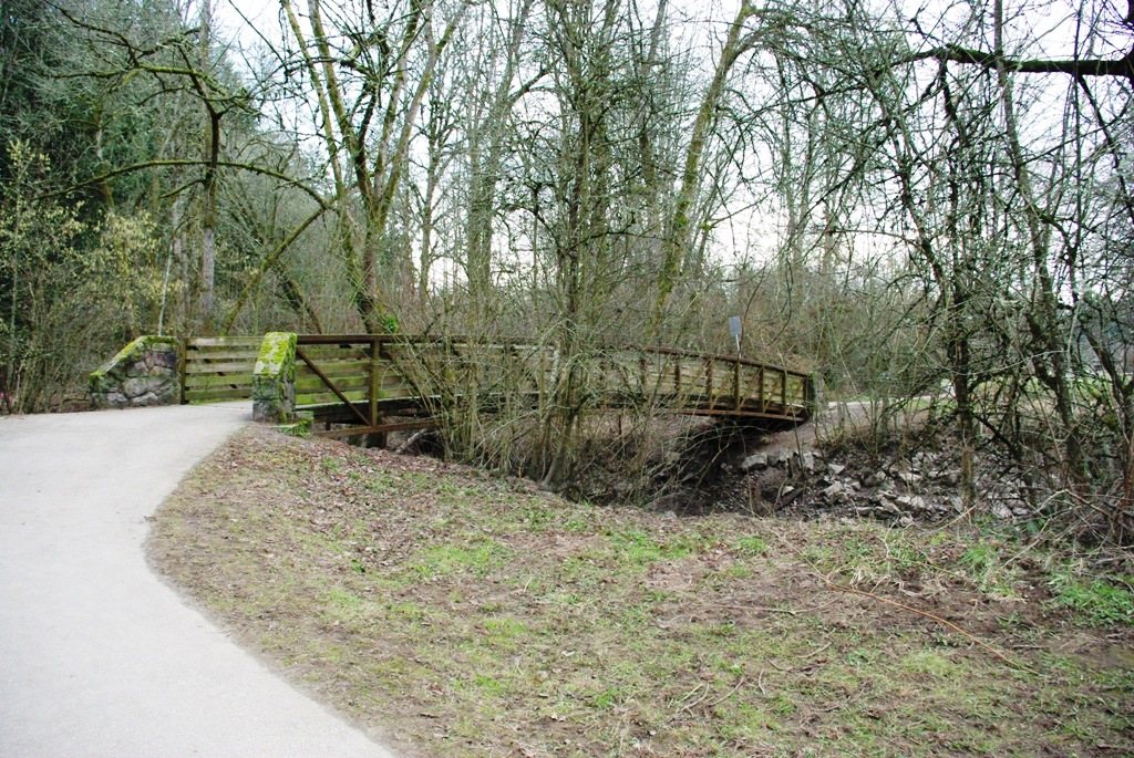 Bridge over Fanno Creek in Durham city park
