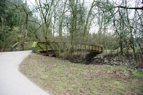 Bridge over Fanno Creek in Durham city park