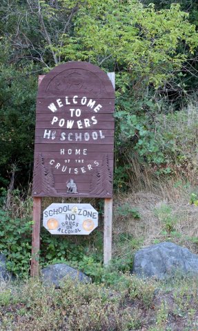 Powers High School sign