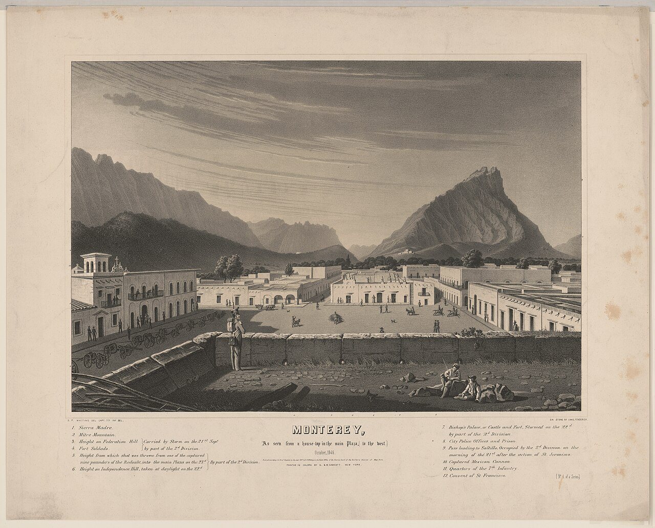 Monterey, as seen from a house-top in the main plaza, (to the west.) October, 1846 - D.P. Whiting del. Capt. 7th Inf. d…