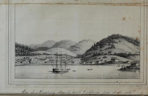 Vue de Monterey, dans la haute Californie, pris de la rade, 1828