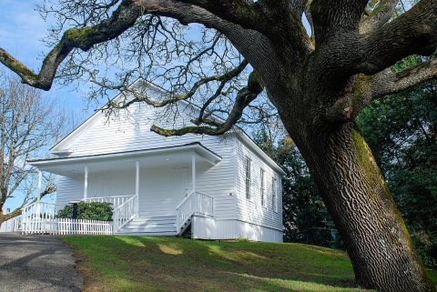Pleasant Grove Presbyterian Church, Aumsville, Mission Mill Museum, Salem - DPLA - d7c6a15b30c52369e96f3115db75382a