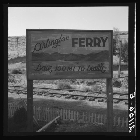 On transportation outskirts of small Oregon town on the Columbia River. Arlington, Gilliam County, Oregon