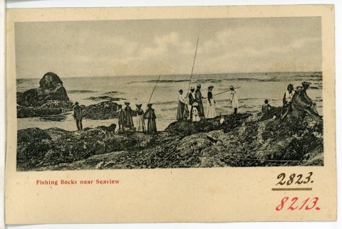 08213-Seaside, Ore.-1906-Fishing Rocks near Seaview-Brück & Sohn Kunstverlag