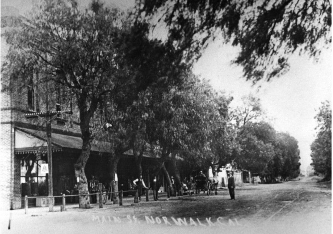 Front Street near Clark Street, Norwalk, California, circa 1909