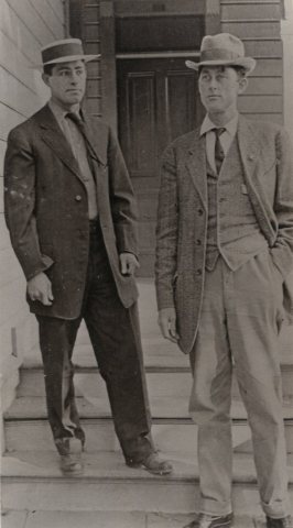 1911. H.E. Burke (left) Entomological Assistant in charge of the Forest Insect Field Station, and Albert G. Angell, Age…