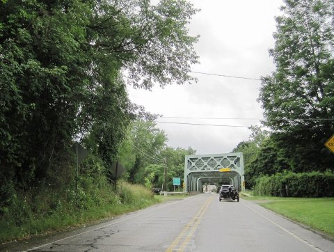 US 6-19 sb entering Venango Borough, PA, June 2024