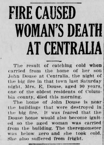 Mrs. E. Douse in the Mount Carmel Item of Mount Carmel, Pennsylvania on January 22, 1916