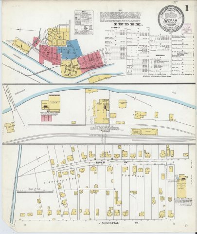 Sanborn Fire Insurance Map from Apollo, Armstrong County, Pennsylvania, 1904, Plate 0001