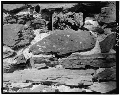 DETAIL OF FOUNDATION STONE (FRONT ELEVATION). - Conrad's Warehouse, Between Locks 38 and 39 on Union Canal