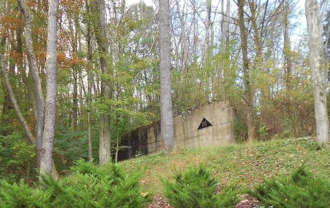 Remains of coal mine fan house