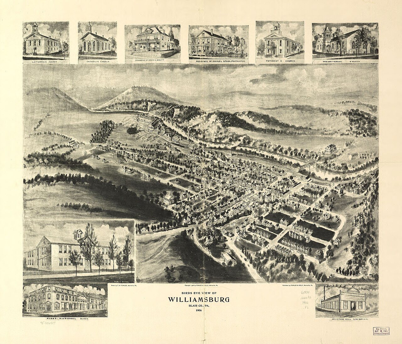 Birds eye view of Williamsburg, Blair Co., Pa. 1906