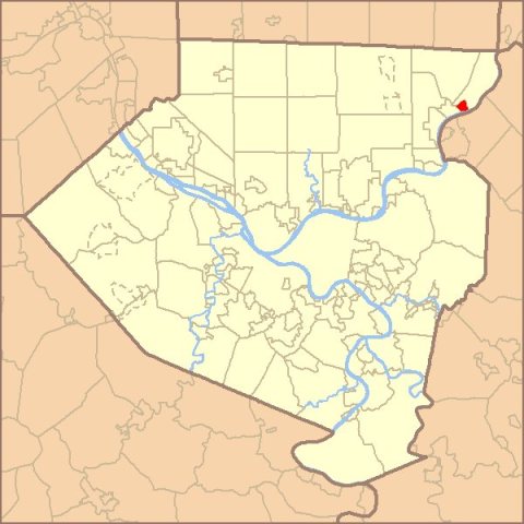 Map of Allegheny County PA Highlighting