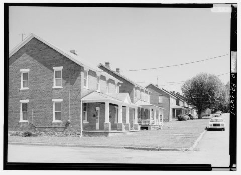 BRICK CONSTRUCTED COMPANY HOUSES ON JUNIATA STREET, LOOKING NORTHEAST - Town of Boswell