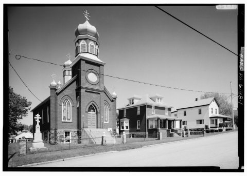 GENERAL VIEW OF MAIN (SOUTH) FACADE OF CHURCH, LOOKING NORTH (For a brief history of Boswell and a description of Sts. …