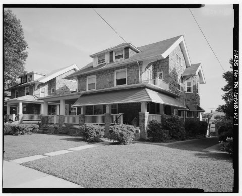 Keasbey and Mattison Company, 2 1-2 Story Double House, Side Gable Roof Type, 212-218 Mattison Avenue