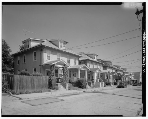 Keasbey and Mattison Company, 2 1-2 Story Double House, Hipped Roof Type, 5-15 South Spring Garden Street