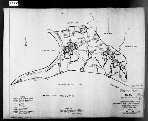 1940 Census Enumeration District Maps - Pennsylvania - Lycoming County - Muncy Creek - ED 41-45
