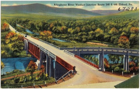 Allegheny River Viaduct Junction Route 346 and 446 Eldred, Pa (67283)