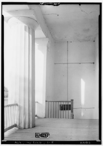 VIEW ON BALCONY, TOWARD EAST - Old Marengo County Courthouse, Cahaba Avenue and Mobile Street, Linden, Marengo County, …