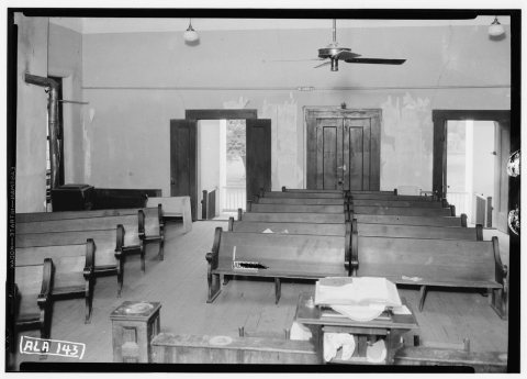 VIEW ON MAIN FLOOR, TOWARD N. W. - Old Marengo County Courthouse, Cahaba Avenue and Mobile Street, Linden, Marengo Coun…