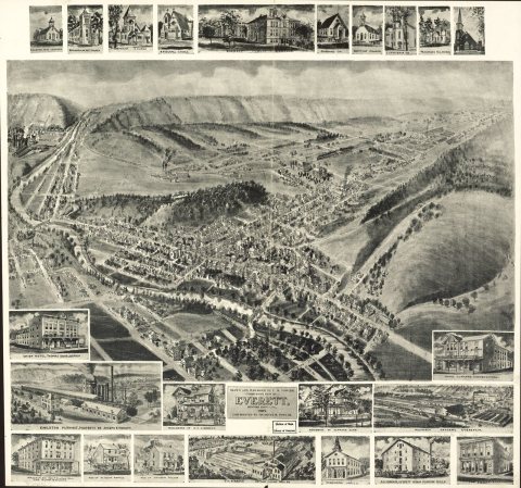 Bird's-eye view of Everett, Bedford County, Pa., 1905