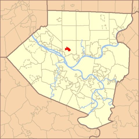 Map of Allegheny County PA Highlighting WestView