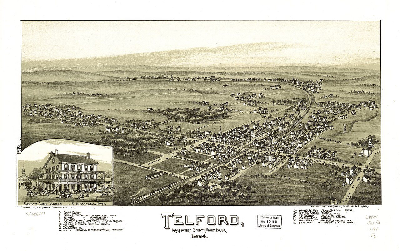 Telford, Montgomery Co, PA B eye view 1894