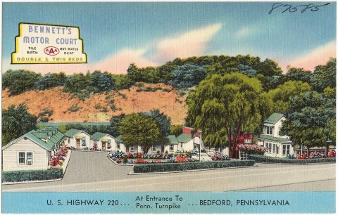 Bennett's Motor Court, U.S. Highway 220... At entrance to Pennsylvania Turnpike... Bedford, Pennsylvania (87585)