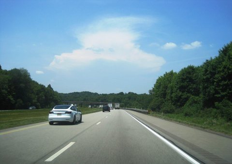 I-80 wb in Clintonville, PA, June 2024