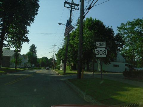 Pennsylvania State Route 308 nb in Clintonville north of PA 208