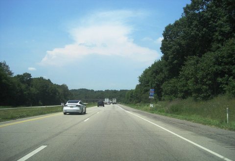 I-80 wb entering Clintonville, PA, June 2024