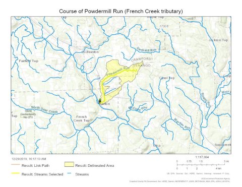 Course of Powdermill Run (French Creek tributary)