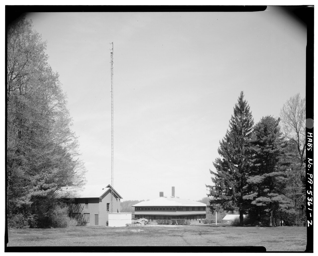 VIEW OF COMPLEX, HABS NO. PA-5361-B AT LEFT FOREGROUND; HABS NO. PA-5361-A IN CENTER BACKGROUND - Ross Leffler Training…