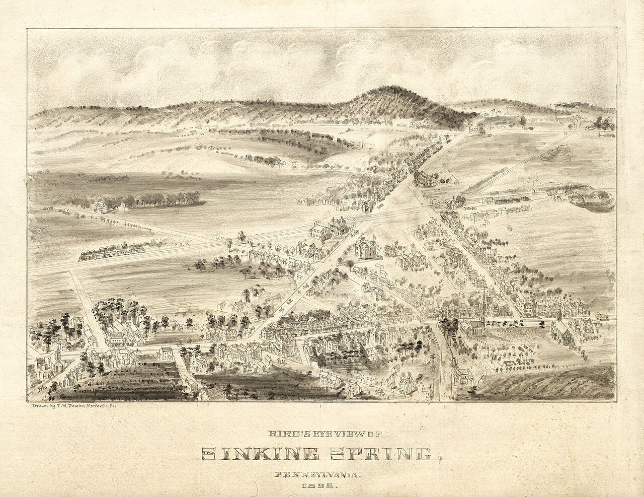 Bird's eye view of Sinking Spring, Pennsylvania